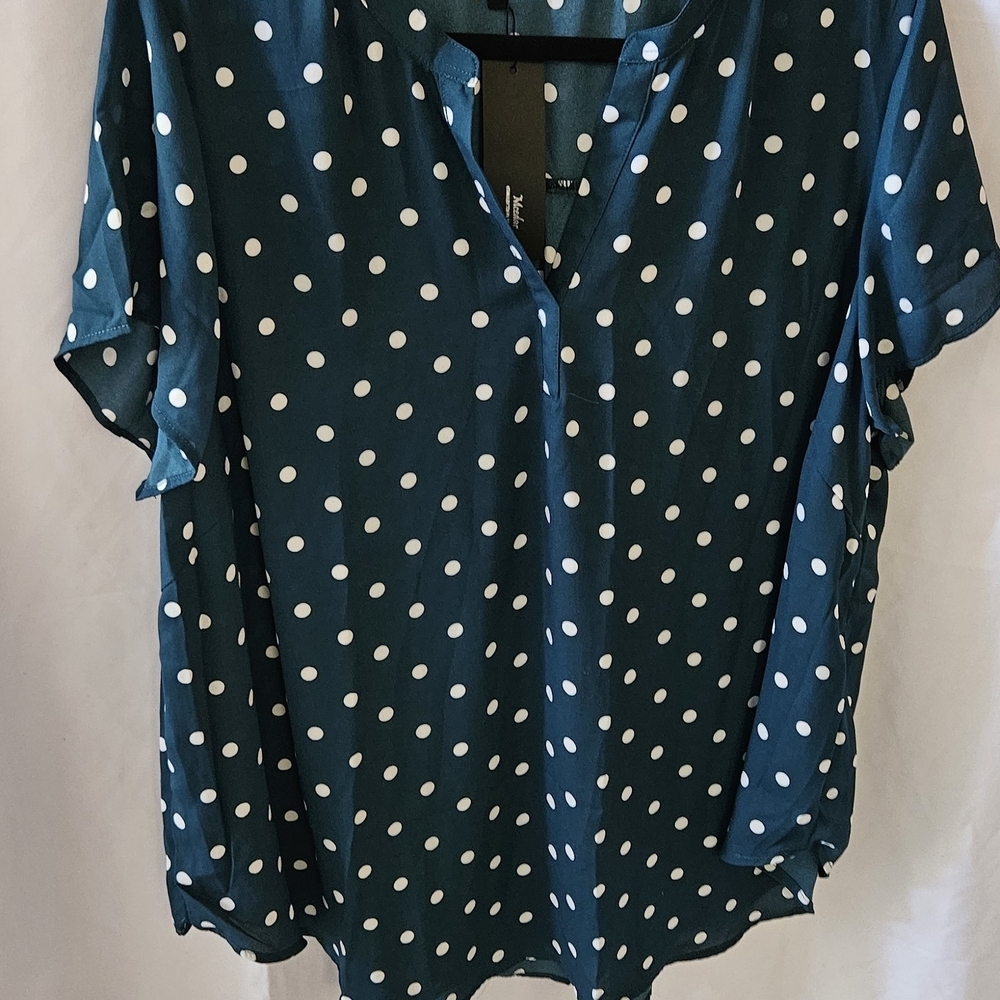 Othr Teal Polka Dot Blouse